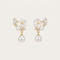 Floral Pearl Drop Earrings