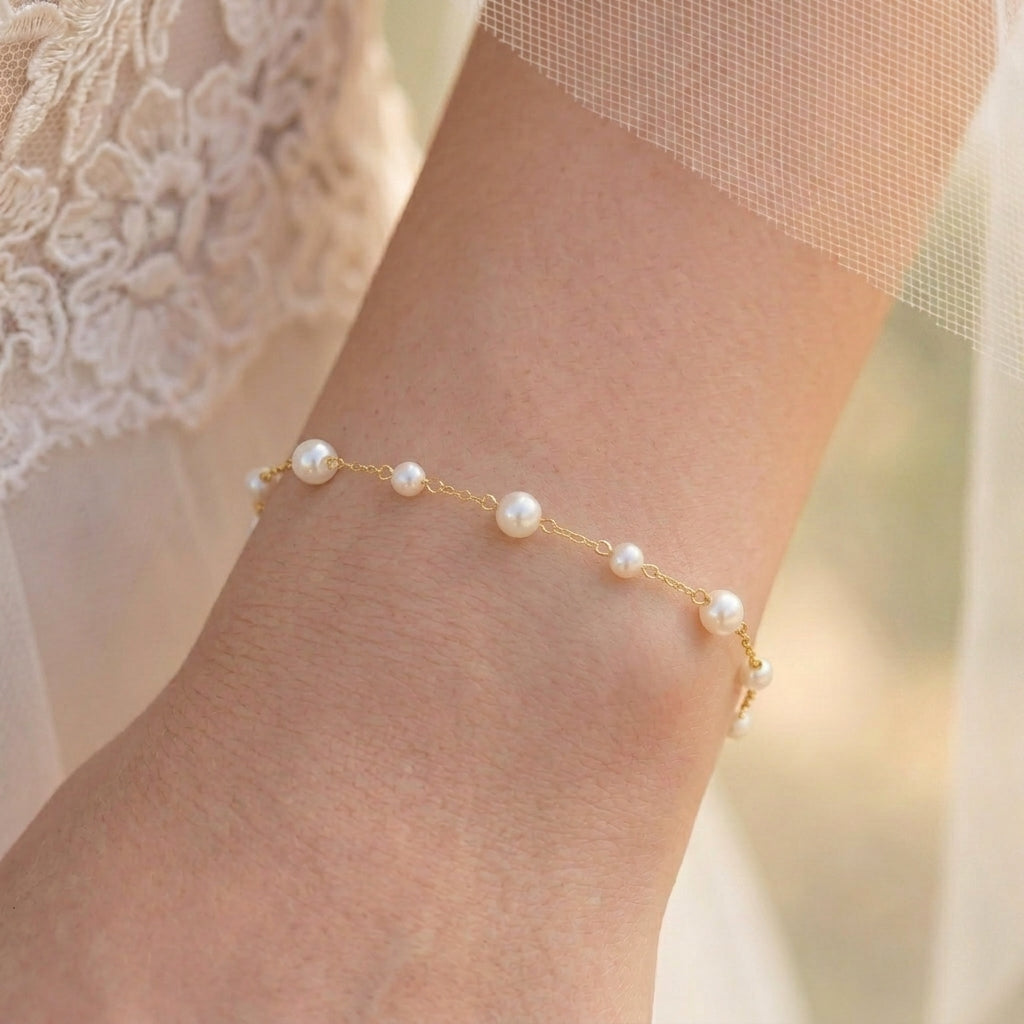 Freshwater Pearl Bracelet in Sterling Silver