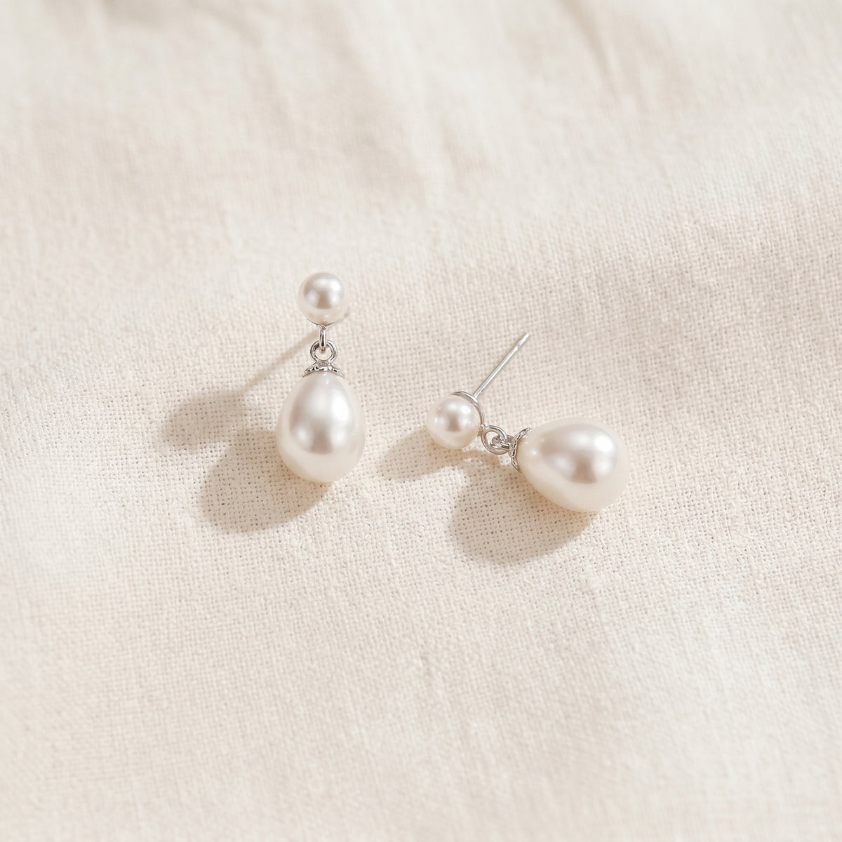 Freshwater Pearl Drop Earrings with Silver Post