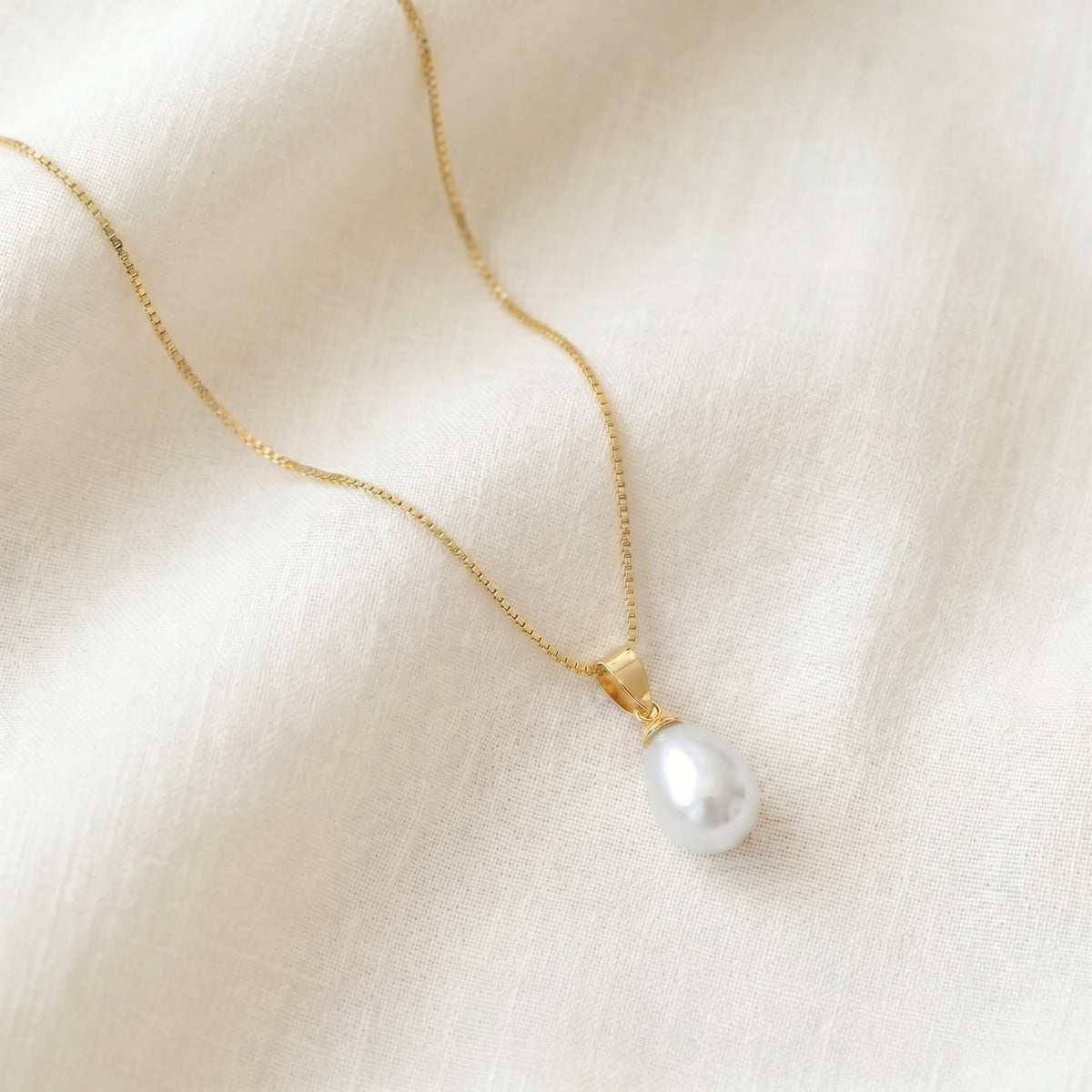 Freshwater Pearl Pendant Necklace with CZ in Sterling Silver