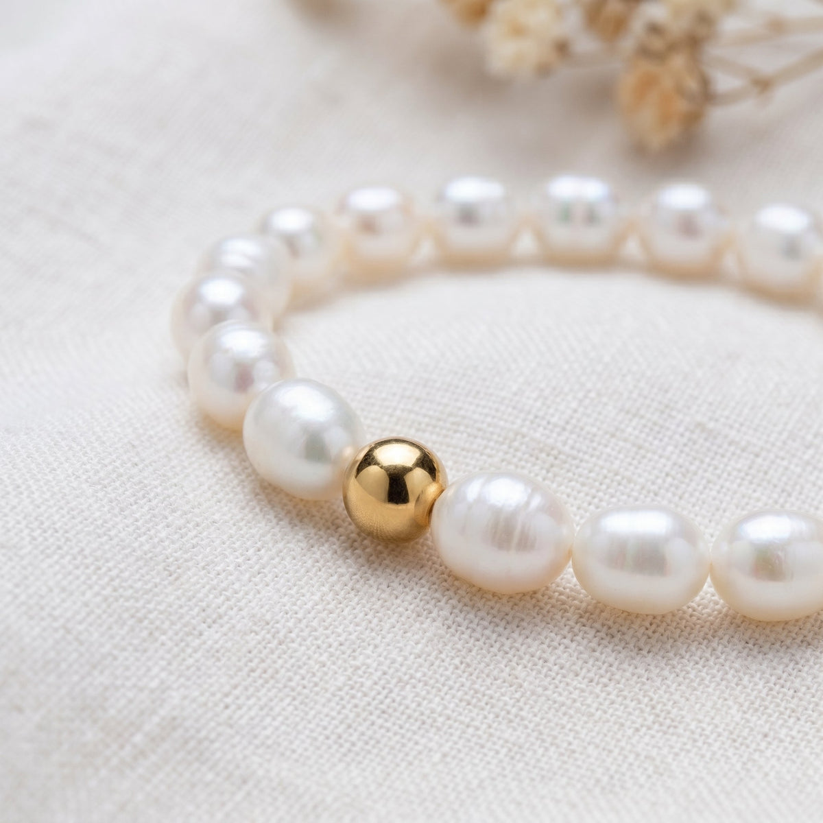 Freshwater Pearl Beaded Ring in Sterling Silver