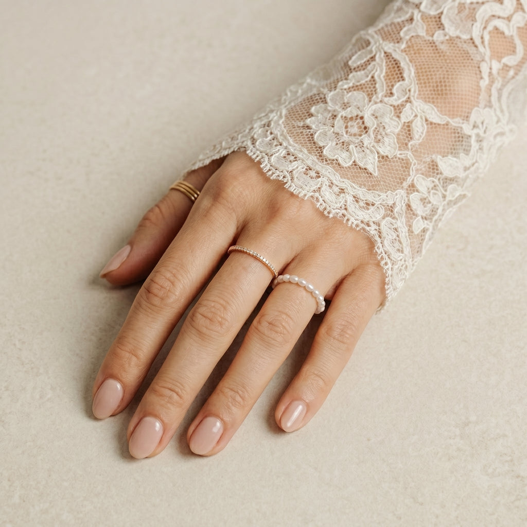 Freshwater Pearl Beaded Ring in Sterling Silver