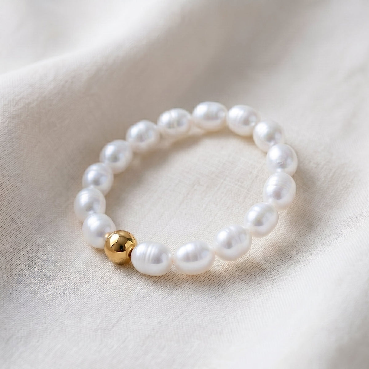 Freshwater Pearl Beaded Ring in Sterling Silver