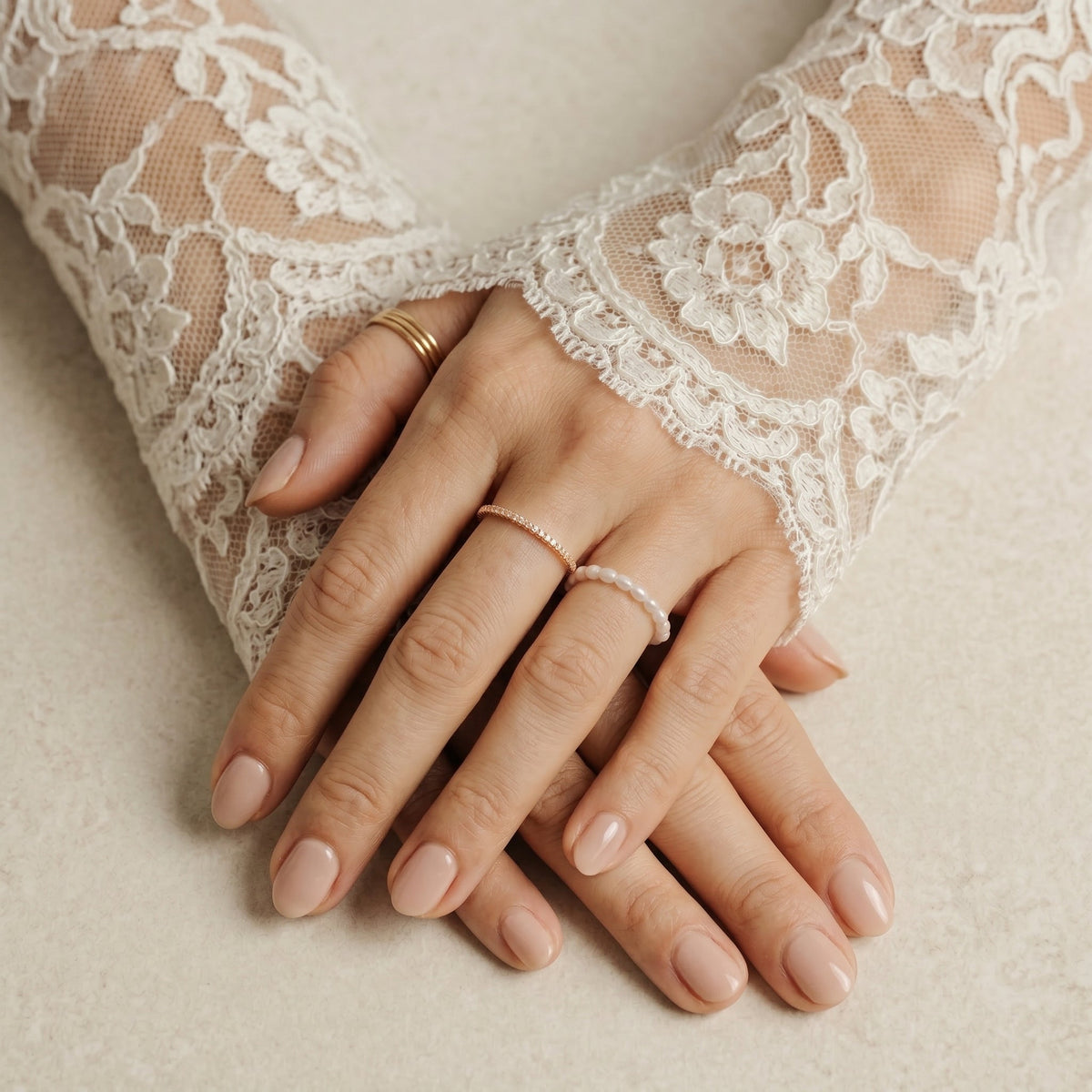 Freshwater Pearl Beaded Ring in Sterling Silver
