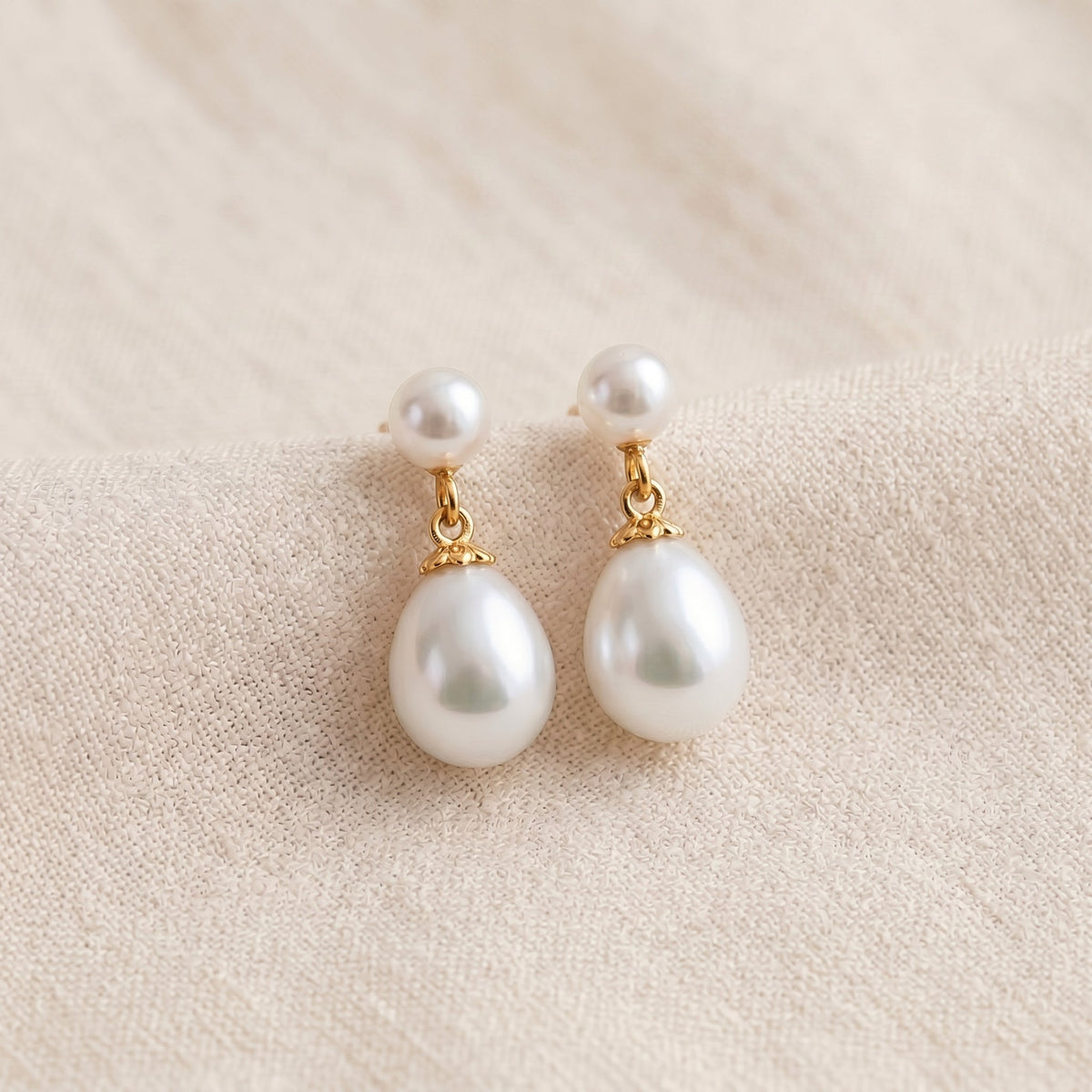 Freshwater Pearl Drop Earrings with Silver Post