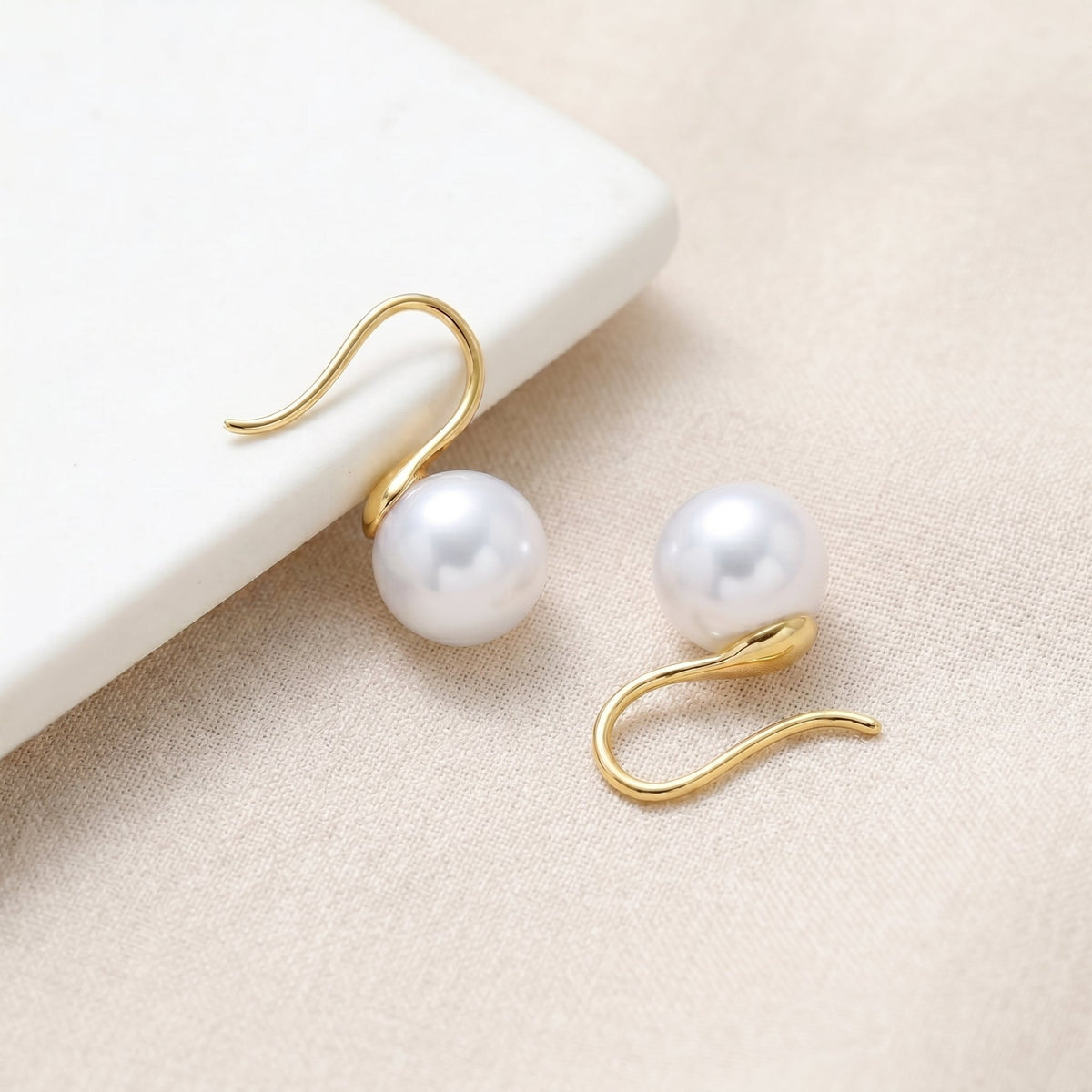 Freshwater Pearl Hoop Earrings with Silver