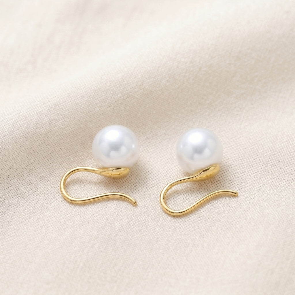Freshwater Pearl Hoop Earrings with Silver
