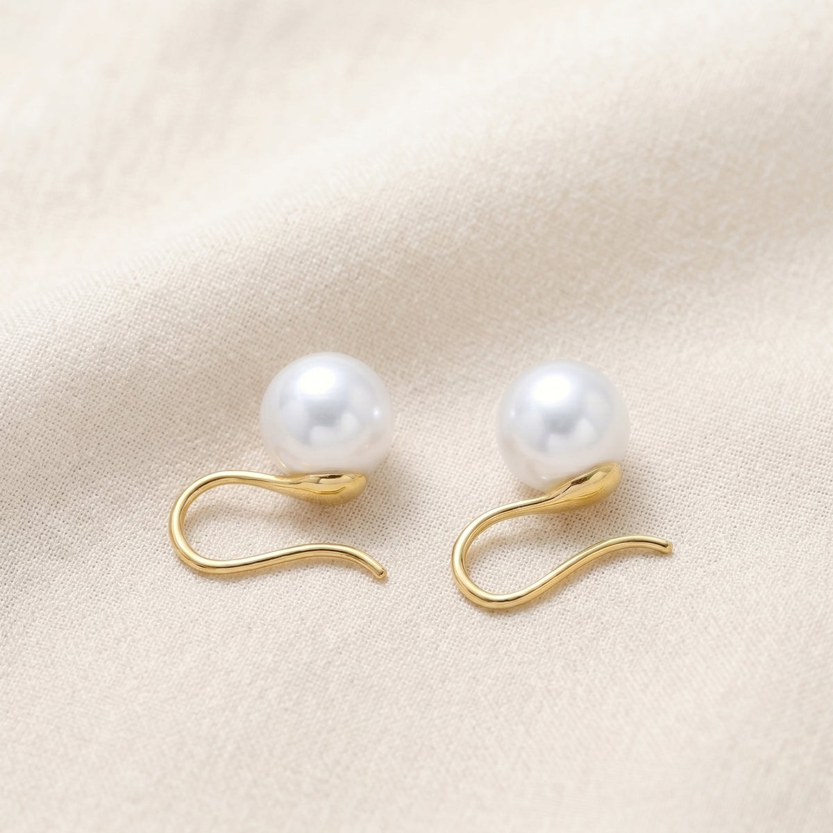Freshwater Pearl Hoop Earrings with Silver