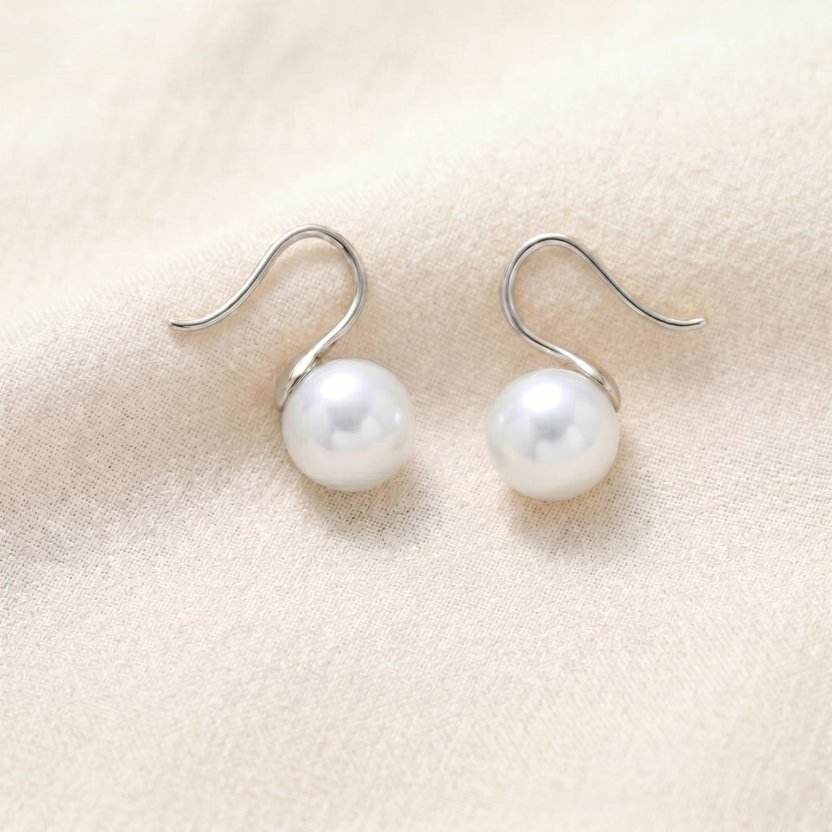 Freshwater Pearl Hoop Earrings with Silver