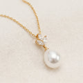 Pearl CZ Pendant Necklace