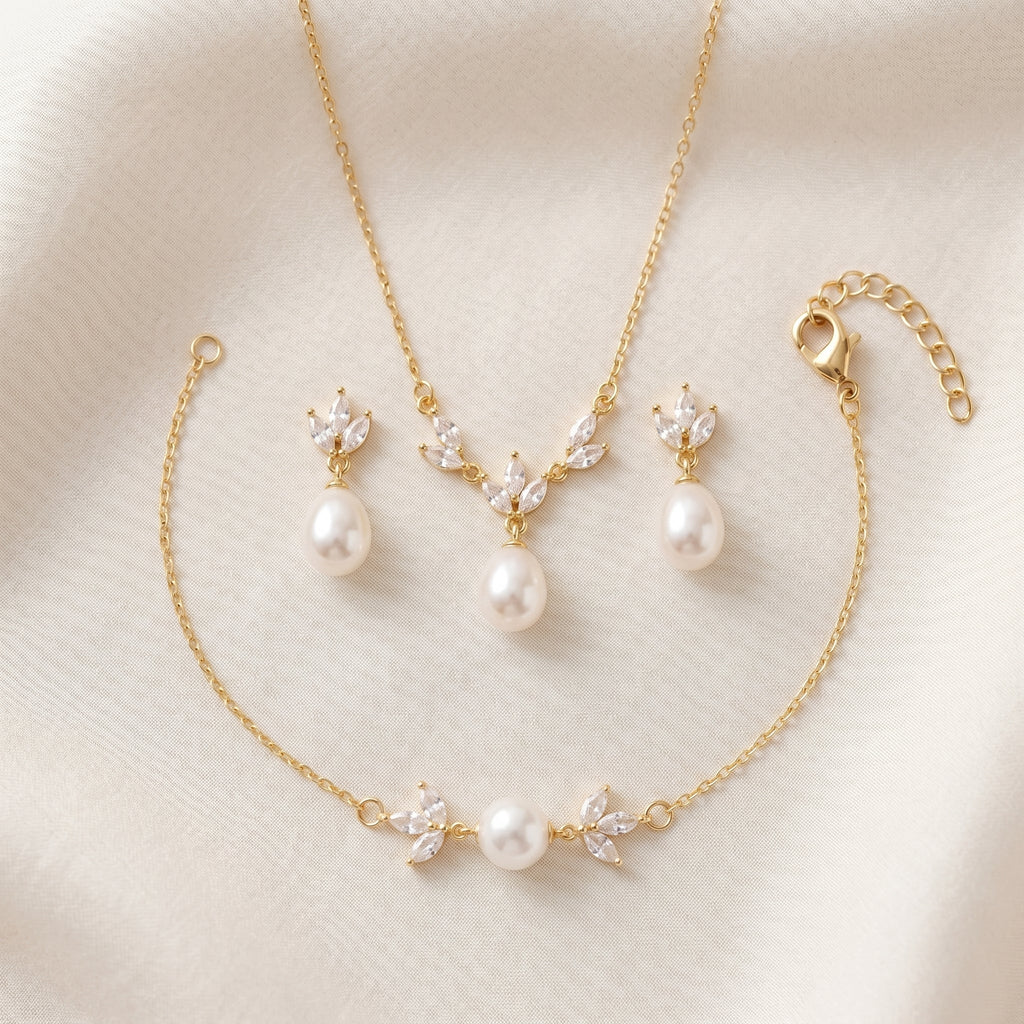 Freshwater Pearl & CZ Bracelet in Sterling Silver