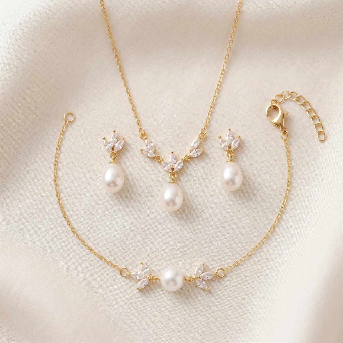 Freshwater Pearl & CZ Bracelet in Sterling Silver