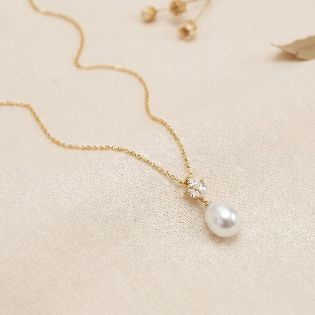 Pearl CZ Pendant Necklace