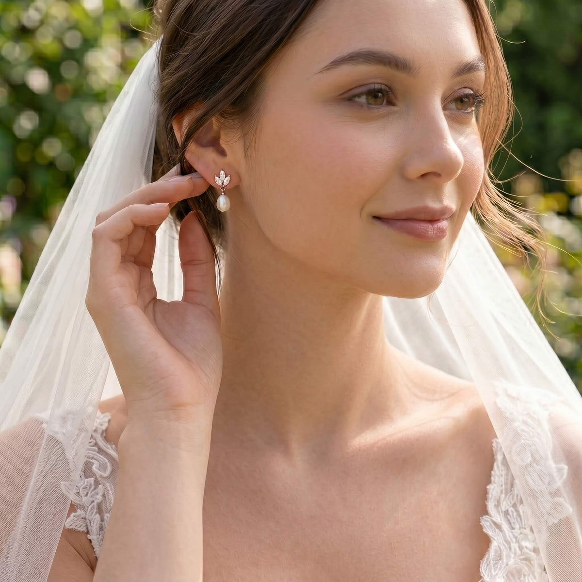 Pearl CZ Drop Earrings