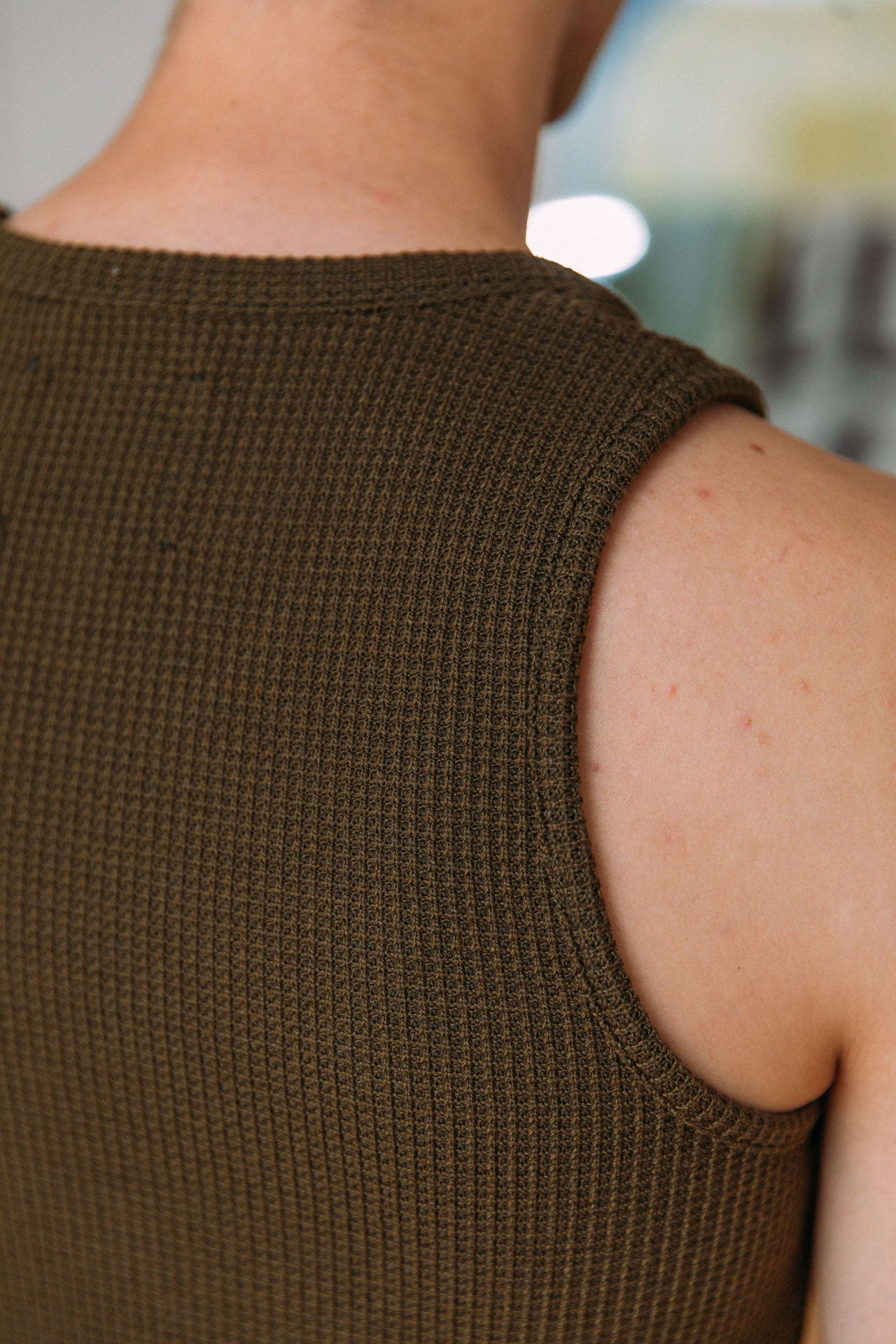 Andersen Waffle Tank, Khaki