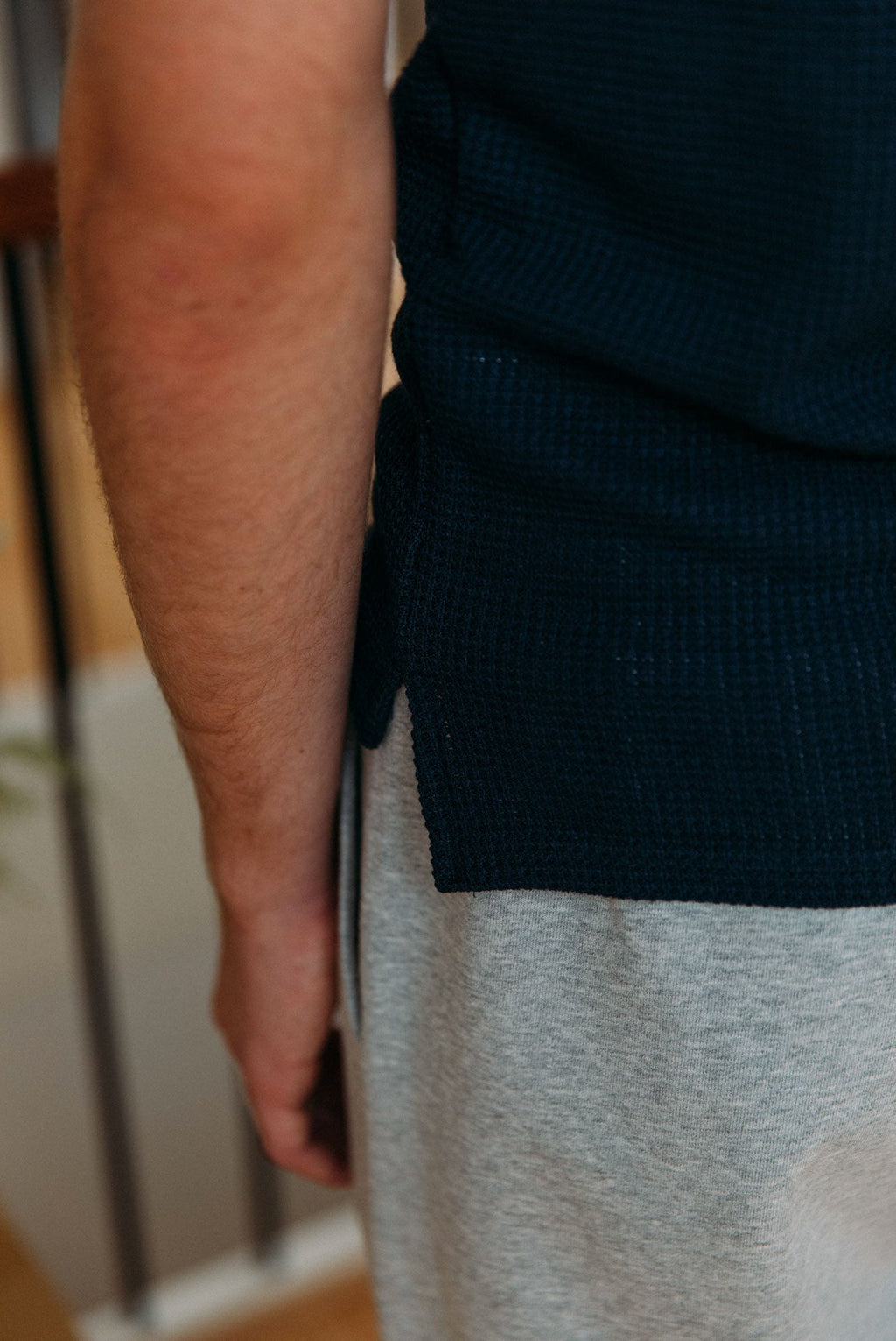 Andersen Waffle Tank, Navy
