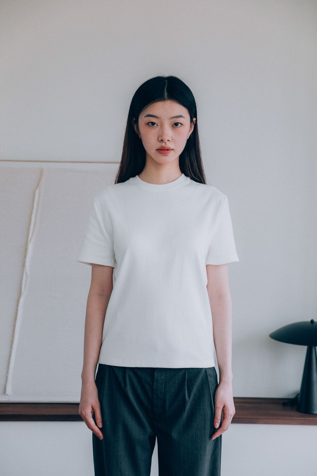 Bernard Ribbed T-Shirt, White