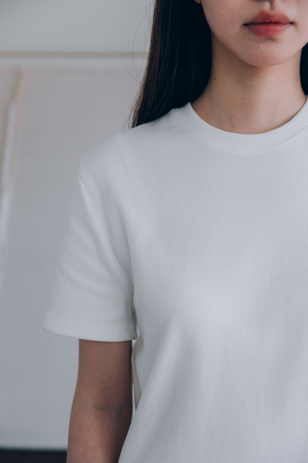 Bernard Ribbed T-Shirt, White