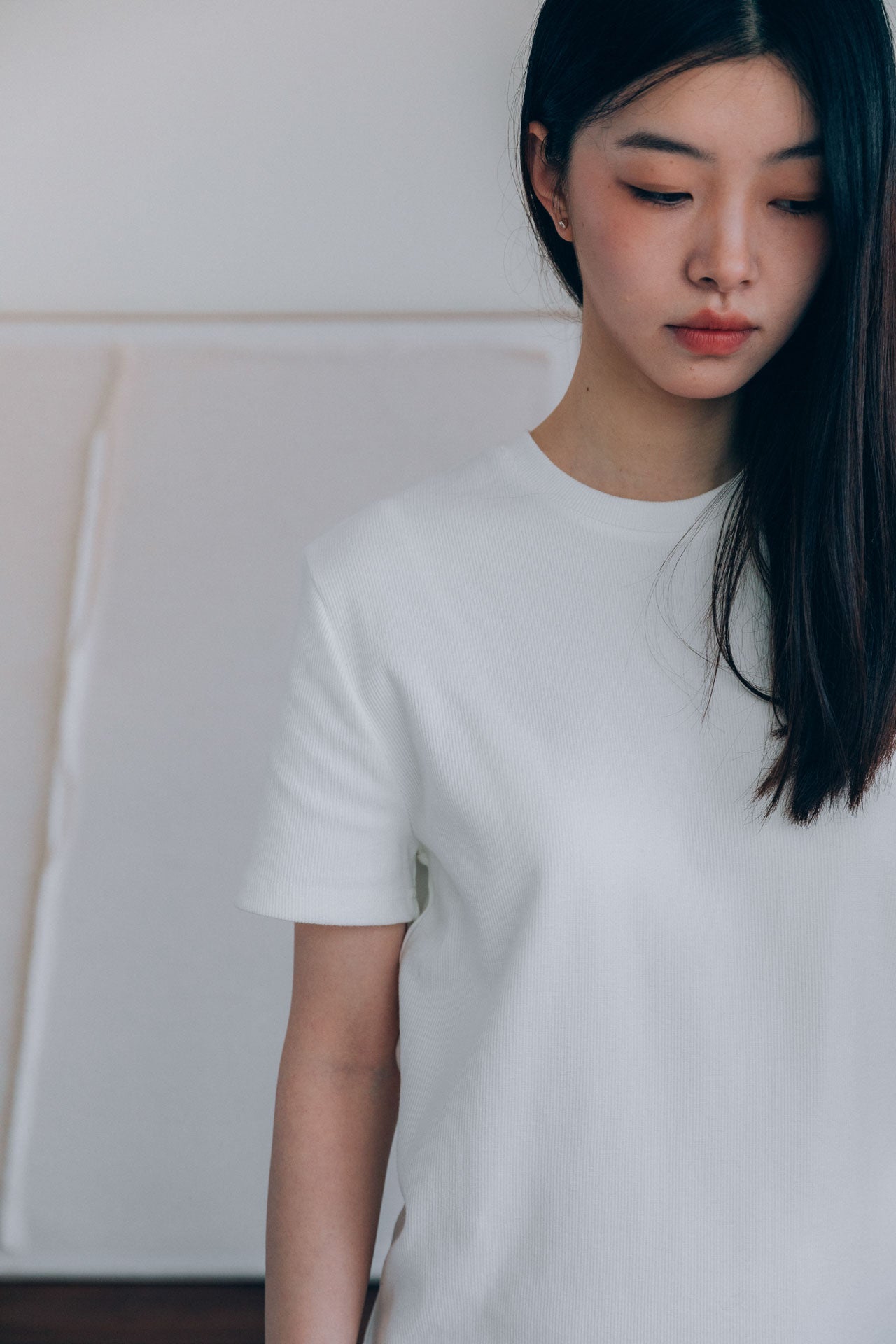 Bernard Ribbed T-Shirt, White
