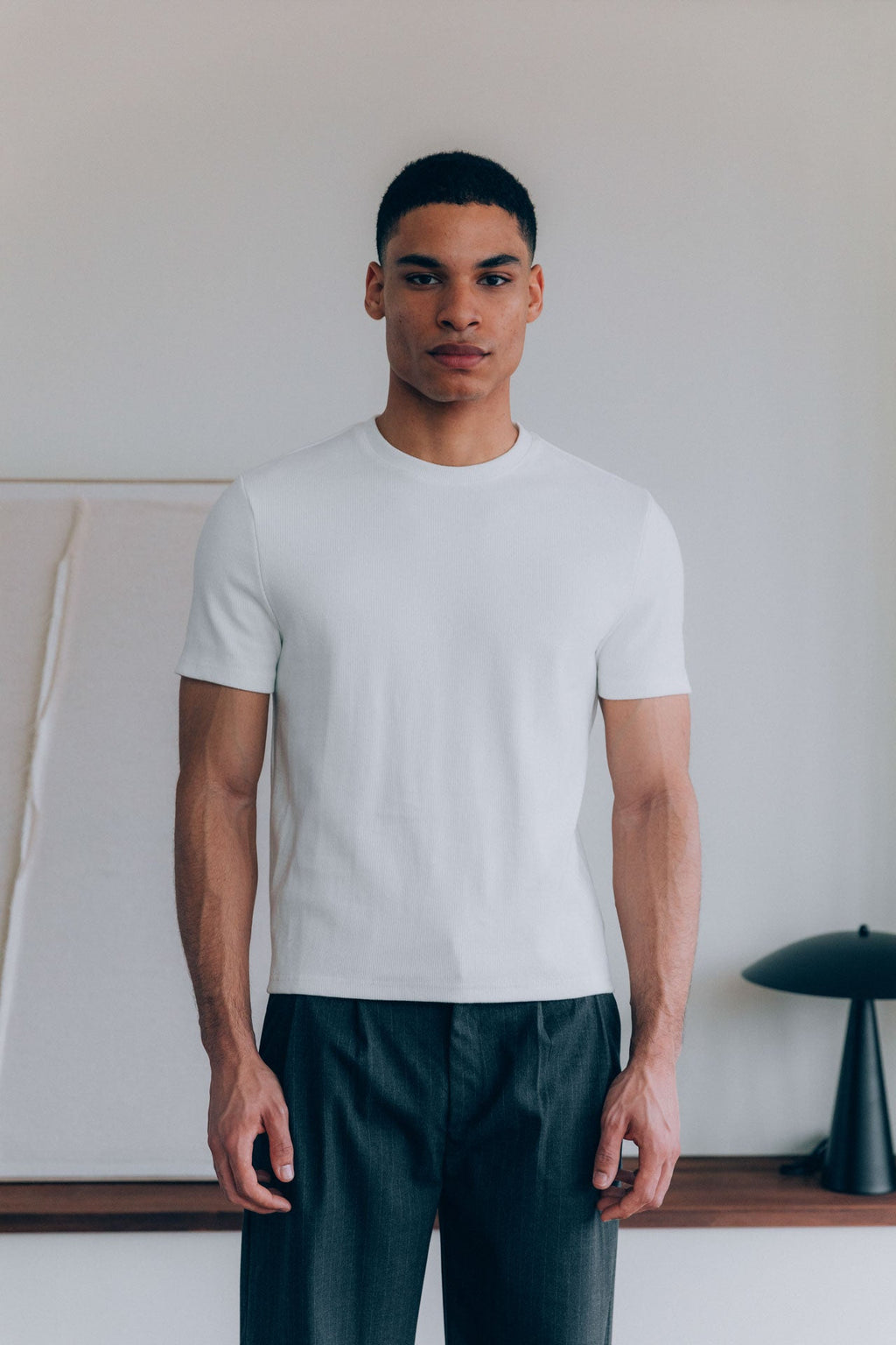 Bernard Ribbed T-Shirt, White