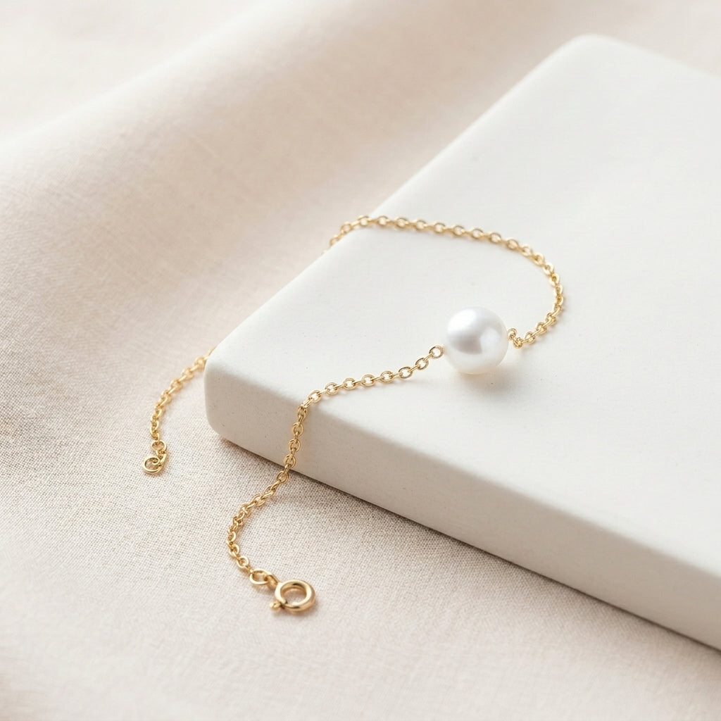 Freshwater Pearl Bracelet with Silver Chain