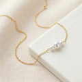 Triple Freshwater Pearl Bracelet with Silver Chain