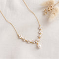 Gold Leaf Freshwater Pearl Necklace | CZ Bridal Necklace & Matching Set