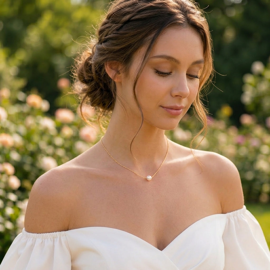 Freshwater Pearl Necklace in Sterling Silver