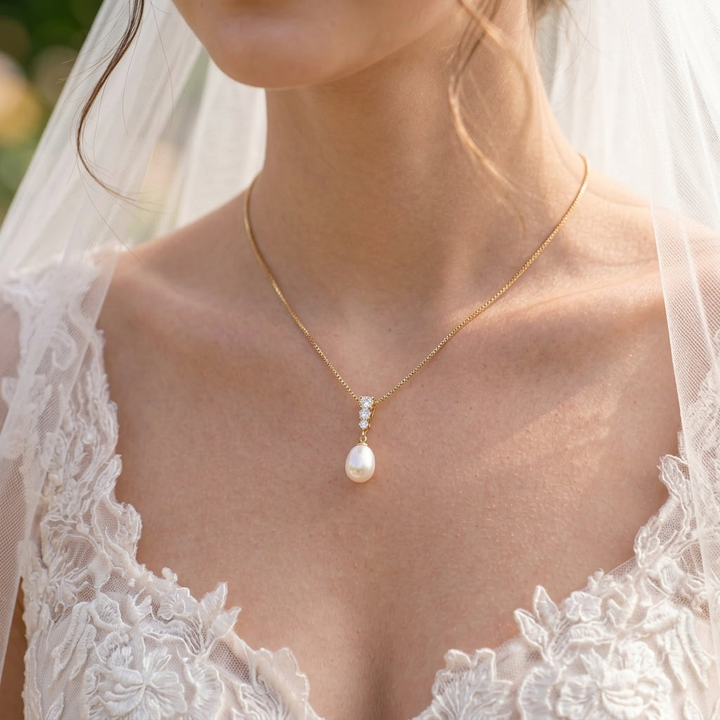 Freshwater Pearl Pendant Necklace in Sterling Silver
