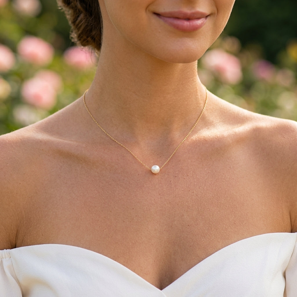 Freshwater Pearl Necklace in Sterling Silver