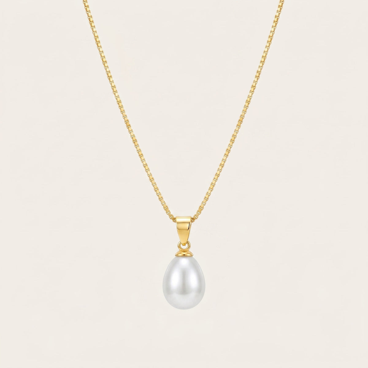 Freshwater Pearl Pendant Necklace with CZ in Sterling Silver