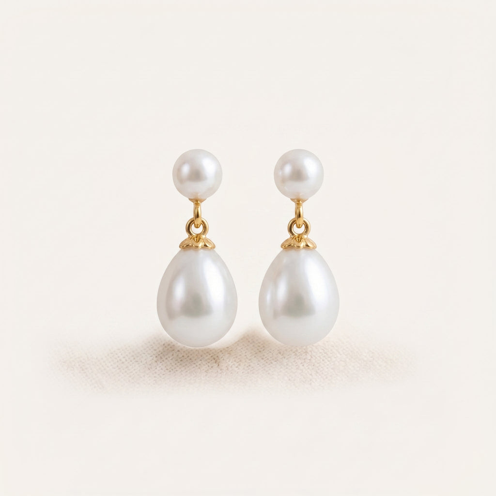 Freshwater Pearl Drop Earrings with Silver Post