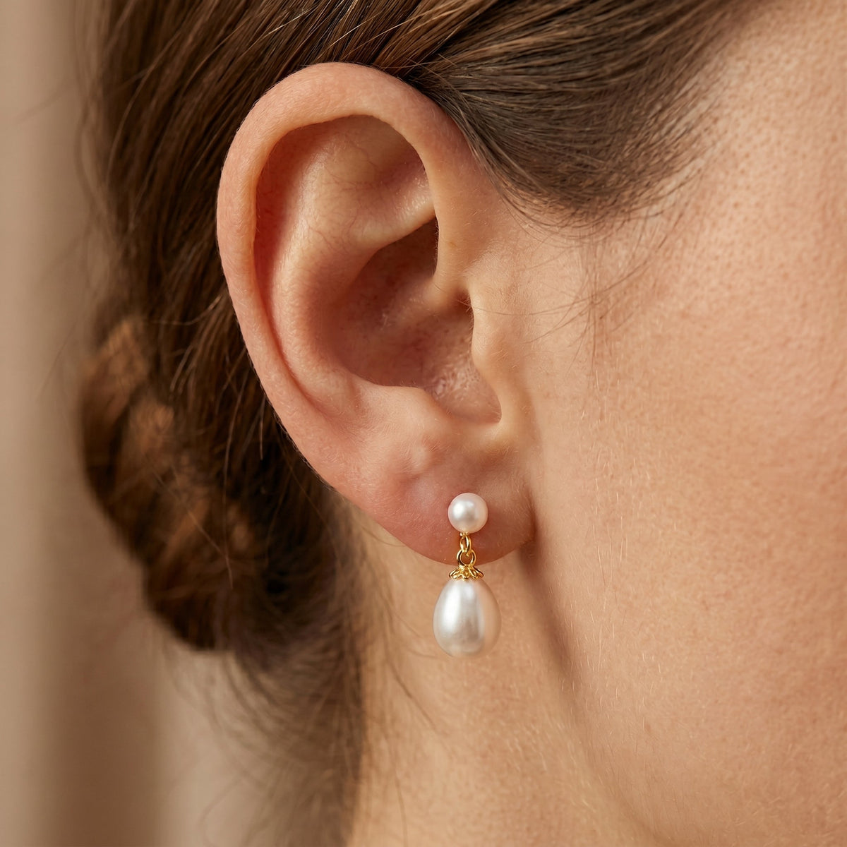Freshwater Pearl Drop Earrings with Silver Post