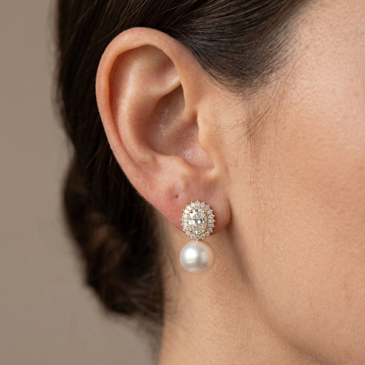 Natural Pearl Drop Earrings in 18K Gold Plated