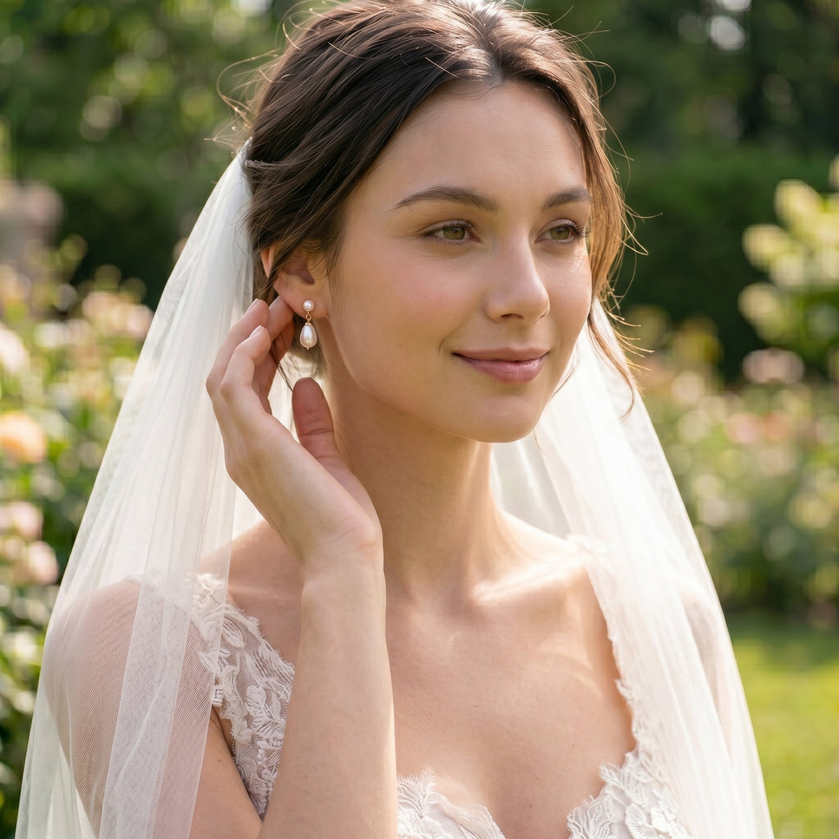 Freshwater Pearl Drop Earrings with Silver Post