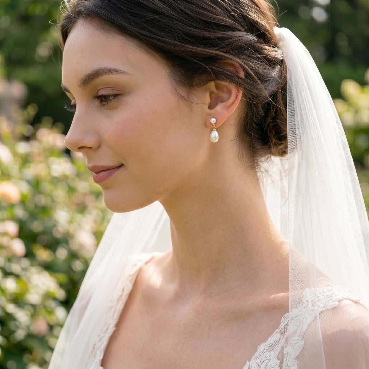 Freshwater Pearl Drop Earrings with Silver Post