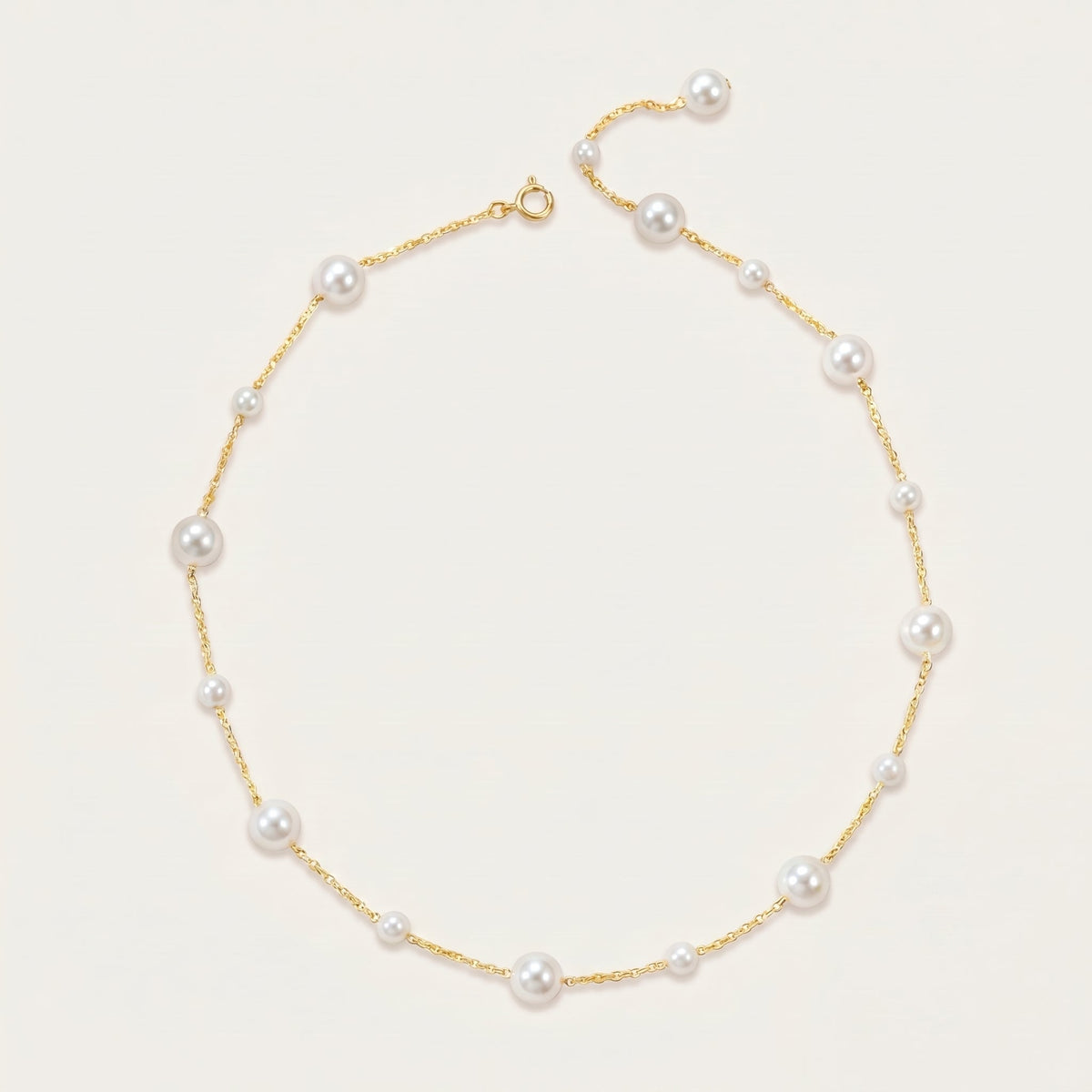 Freshwater Pearl Chain Necklace in Sterling Silver